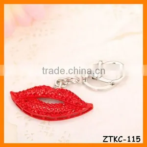 2014 Hot Selling Red Sexy Rhinestone Lib Key Chain, Gift Bag Pendant ZTKC-115 thumbnail-1