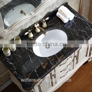 European Style Wood Bathroom Vanity Exquisite Carved Beige Solid Wood WTS804 thumbnail-2