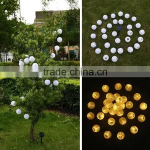 Solar String Lights Outdoor 15.7ft 20 LED Warm White Fabric Lantern Christmas Globle Lights thumbnail-6