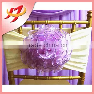 Cheap Spandex Lycra Material Pretty High Quality Flower Chair Cover Sash thumbnail-1