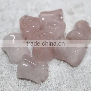 Rose Quartz Carved Flower Ear Piercing Plugs thumbnail-1