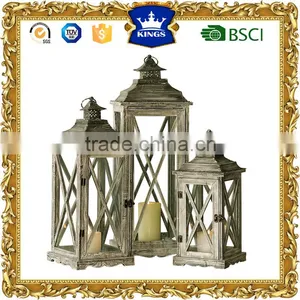 Wholesale Antique Rustic Wood Candle Lantern Decoration Crafts thumbnail-1