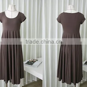 Summer Short Sleeve Slim Pregnancy Dress Wear for Maternity O-neck thumbnail-5
