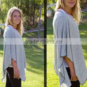 Breathable Mondel Spandex Knit Light Grey Elegant Open Full Baby Car Seat Nursing Cover thumbnail-2