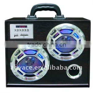 Wooden Mini Speaker With Disco Light thumbnail-1