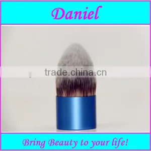 Blue Aluminum Cylinder Handle Kabuki Brush With Pencil Aluminum Ferrule Synthetic Makeup Brushes thumbnail-1
