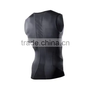 Custom Men's Breathable Sport Vest Sleeveless Compression Fitness Tank Top thumbnail-3