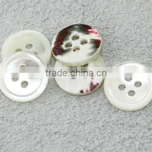 Natural 4 Holes Trocas/Trochus/Takase Shell Shirt Button With Round Rim thumbnail-2