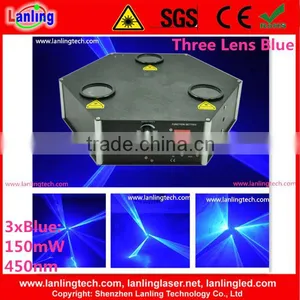 Three Lens Disco Light Blue Laser thumbnail-1