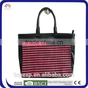 Classy Tote Straw Bag Twill Bag thumbnail-3