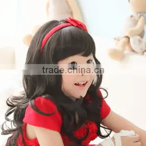 Wholesale Cheap Kids Synthetic Hair Wigs Sweety Little Girl Wavy Wigs With 2 Colors thumbnail-6