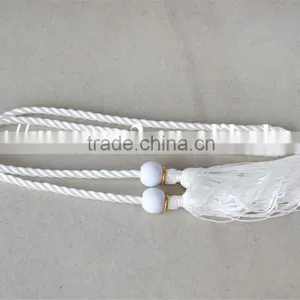 100% Polyester Tassels in White Color Long Tassels for Clothing thumbnail-2