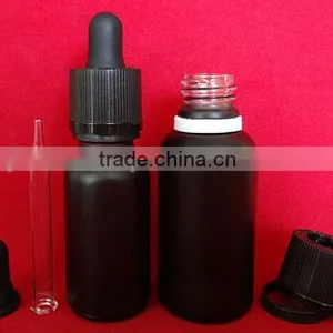 Matte Black Glass e Liquid Bottle With Glass Dropper Bottle With Childproof Cap thumbnail-1