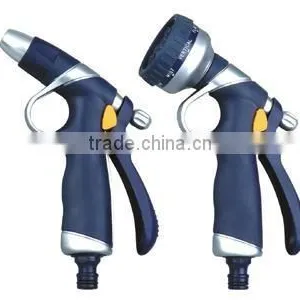 Soft Coated Adjustable Water Spray Gun Garden 8-pattern Metal Spray Gun thumbnail-1