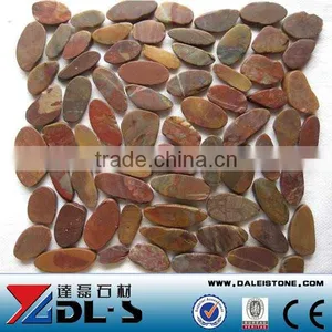 Pebble Stone Carpet Mosaic Tile Red Pebble Stone Flooring Shower Pebble Tiles thumbnail-1