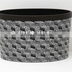 Plastic Leather Medium Semi Round Trash Can Wastebin 9L thumbnail-4