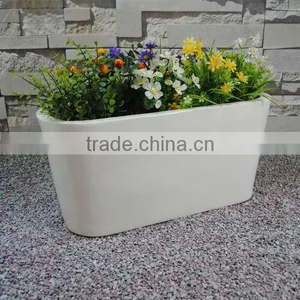White Modern Polyreisn Indoor Deck Planter thumbnail-1