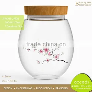 Personalized Round Shape Borosilicate Glass Candy Jar thumbnail-1