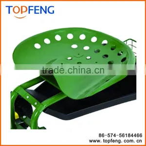 Garden Cart Rolling Work Seat With Tool Tray And Basket/ Heavy Duty Garden Rolling Work Seat thumbnail-3