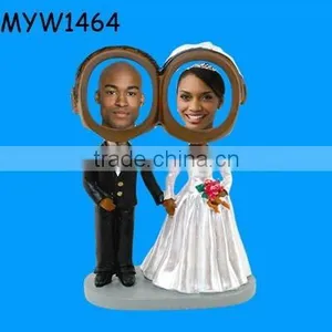 Colored Couple Bobble Head Dolls Figure Decor for Wedding thumbnail-1