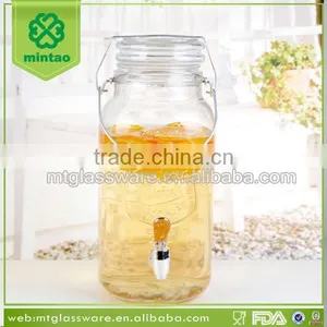 128OZ Glass Material Beverage Dispenser With Tap and Air Tight, Drinking Dispenser thumbnail-1