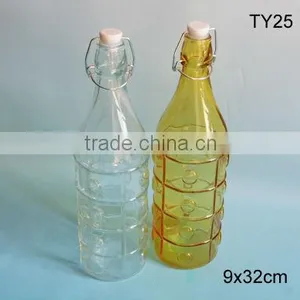 2016 Wholesale Colorful Cylinder Drinking With Bubble Glass Bottle thumbnail-1