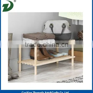 Natural Wood Household Shelves Wooden Shoe Rack thumbnail-3