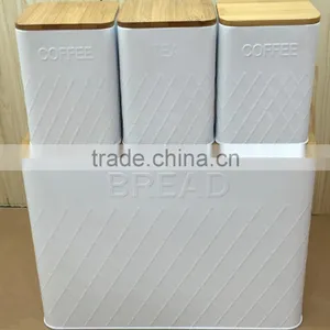 New Bread Box and Canister Set With Bamboo Lid thumbnail-2