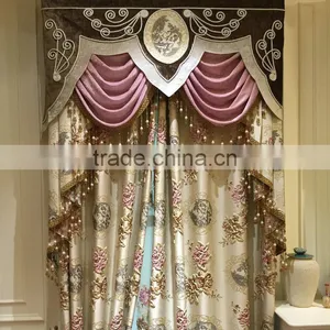 JA-963 Luxury European Style Living Room Bedroom Curtains Shade American Luxury Jacquard Relief Three-dimensional Curtains thumbnail-1