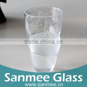 Creative Design Frosted Printing Glass Tumble,Coffee Glass Cup thumbnail-1