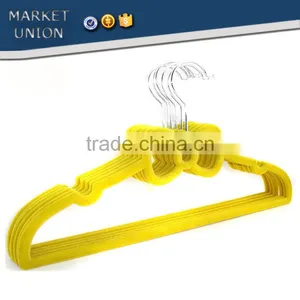 ABS Bowknot Shape Velvet Antiskid Hanger Flocking Clothes Hanger With Pulley,ABS,Nylon Villi,Chrome Plated Hook thumbnail-1