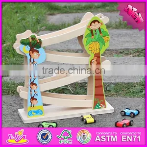 2017 New Design 4 Levels Funny Kids Wooden Race Track Toy W04E053 thumbnail-6