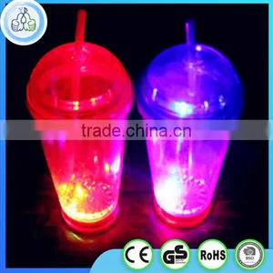 450ml Led Double Wall Acrylic Tumbler With Straw thumbnail-2