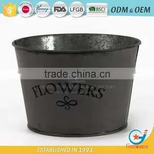 Galvanised Metal Planters Outside Pots for Plants Galvanized Plant Pot thumbnail-6