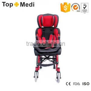 Lightweight Manual Foldable Aluminum Disabled Baby Wheelchair for Cerebral Palsy Children thumbnail-3