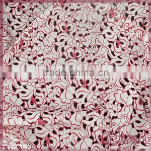 Red Floral Hollow Out Embroidery Design Cotton Lace Fabric for Dress thumbnail-2