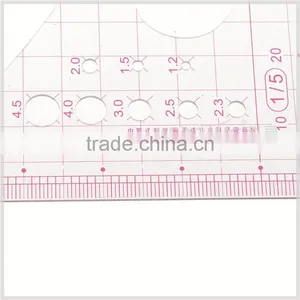 Kearing Brand, Sanwich Line Scale Ruler, 1/5 Red Ink Transparent Ruler #8515 thumbnail-4