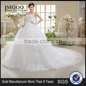 Factory Direct Sales Luxury Lace Wedding Dress Big Tail Diamond Bra Topi Sweet Puff Skirt Sequins Wedding Dress thumbnail-1