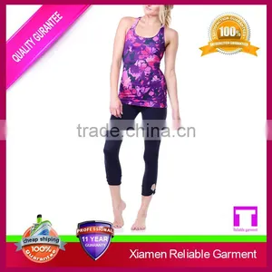 Wholesale Women's Yoga Dazed Floral Racerback Tank Top Racer Back Gym Wear thumbnail-1