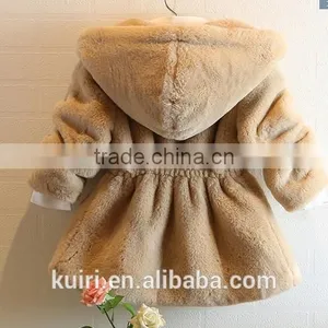 New Fashion 2016 Children Faux Rabbit Fur Coat Autumn and Winter Baby Girls Warm Thick Faux Fur Short Casual Outerwear Clothes thumbnail-2