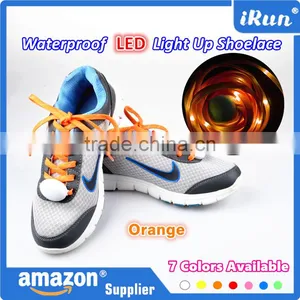 High Quality Nylon LED Shoe Laces - Party Led Flashing Cheerful Lighting Shoelace - Light Up Orange Glowing LED Shoelaces thumbnail-1