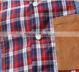 2016 New Arrival England Style Splicing Men Denim Casual Shirt thumbnail-4