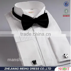 Party Wear French Cuff Wing Collar Tuxedo Shirt thumbnail-1