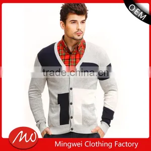 New Cool Long Sleeve Knitted V Neck Cap Sweater Men for Hot Selling thumbnail-1