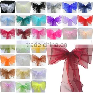 Factory Supply 18x 275cm ORGANZA SASHES CHAIR COVER BOW SASH WIDER SASHES FOR A FULLER BOW thumbnail-1