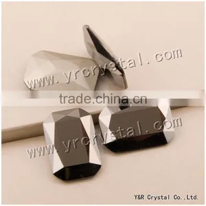 4627 Octagon Crystal 10*14mm Jet Hematite Loose Natural Diamond thumbnail-1