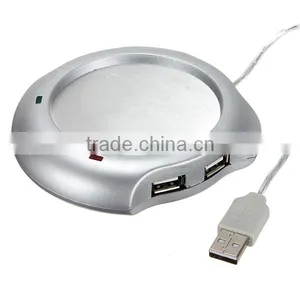 New Arrival Wired Muti-function Tea Coffee Cup Mug Warmer Heater Office Pad With 4 Port Hub USB Gadget For PC For Mac thumbnail-5