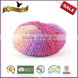 2014 New Fashion Rainbow Color Soft Feeling Wool/nylon Blend Yarn for Knitting With Good Quality thumbnail-1
