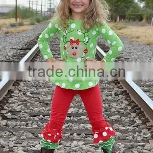 Best Selling Floral Ruffle Cotton Girls Boutique Outfit thumbnail-4