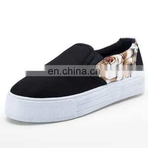 Wholesale Women Leisure Shoes Stripe Canvas High Heel Flat Shoes thumbnail-6